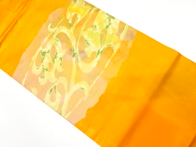 唐草模様織り出し　名古屋帯